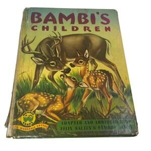 Vintage 1930 Wonder Books Bambi's Children Hardback Book - Fair Condition